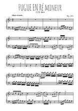 Téléchargez l'arrangement pour piano de la partition de Fugue en ré mineur en PDF